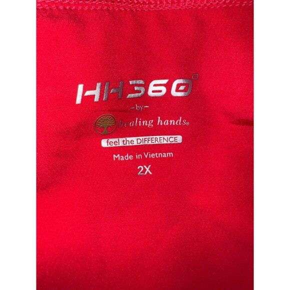 Healing Hands HH360 Womens Red Scrub Pants 2X With Zip Pockets - Picture 2 of 6